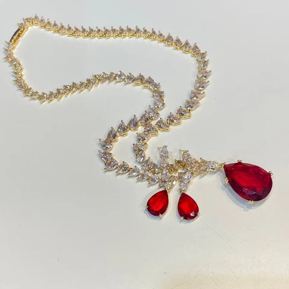 *PRE-ORDER* ERIS Crystal Pendant Set- Ruby Red