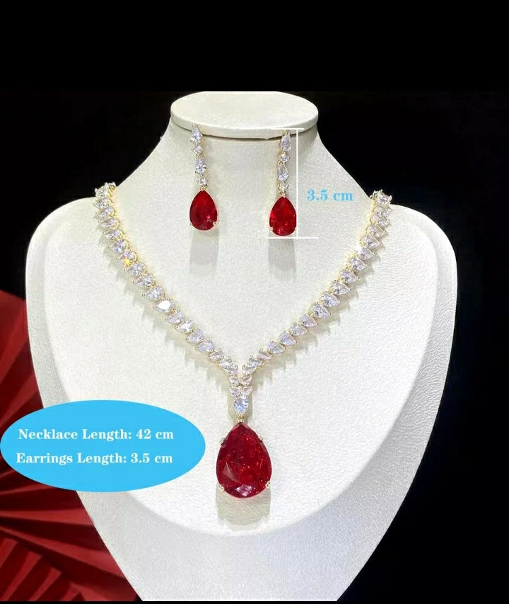 *PRE-ORDER* ERIS Crystal Pendant Set- Ruby Red